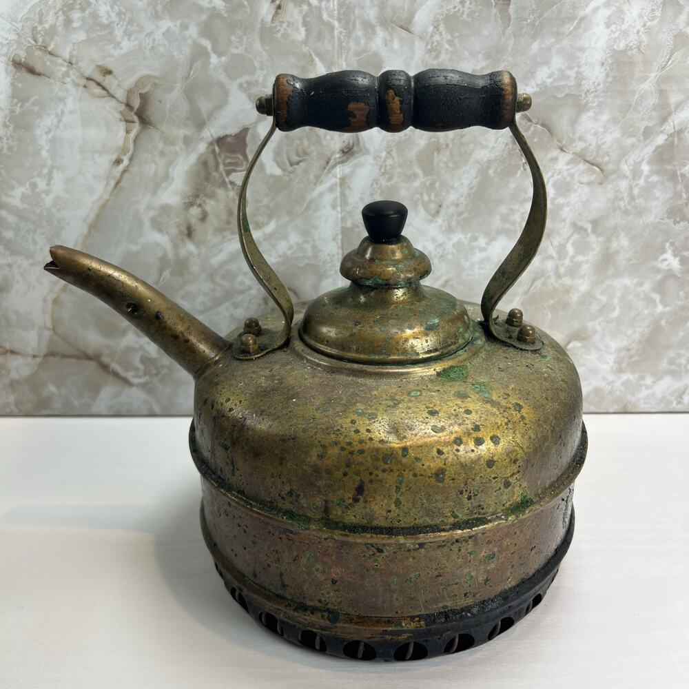 Vintage Whistle Simplex Solid Copper Tea Kettle Patent 400709-402190 In England